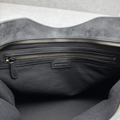 Balenciaga Le City Medium Suede Shoulder Bag