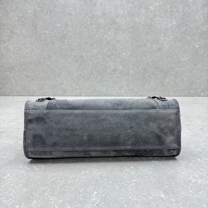 Balenciaga Le City Medium Suede Shoulder Bag
