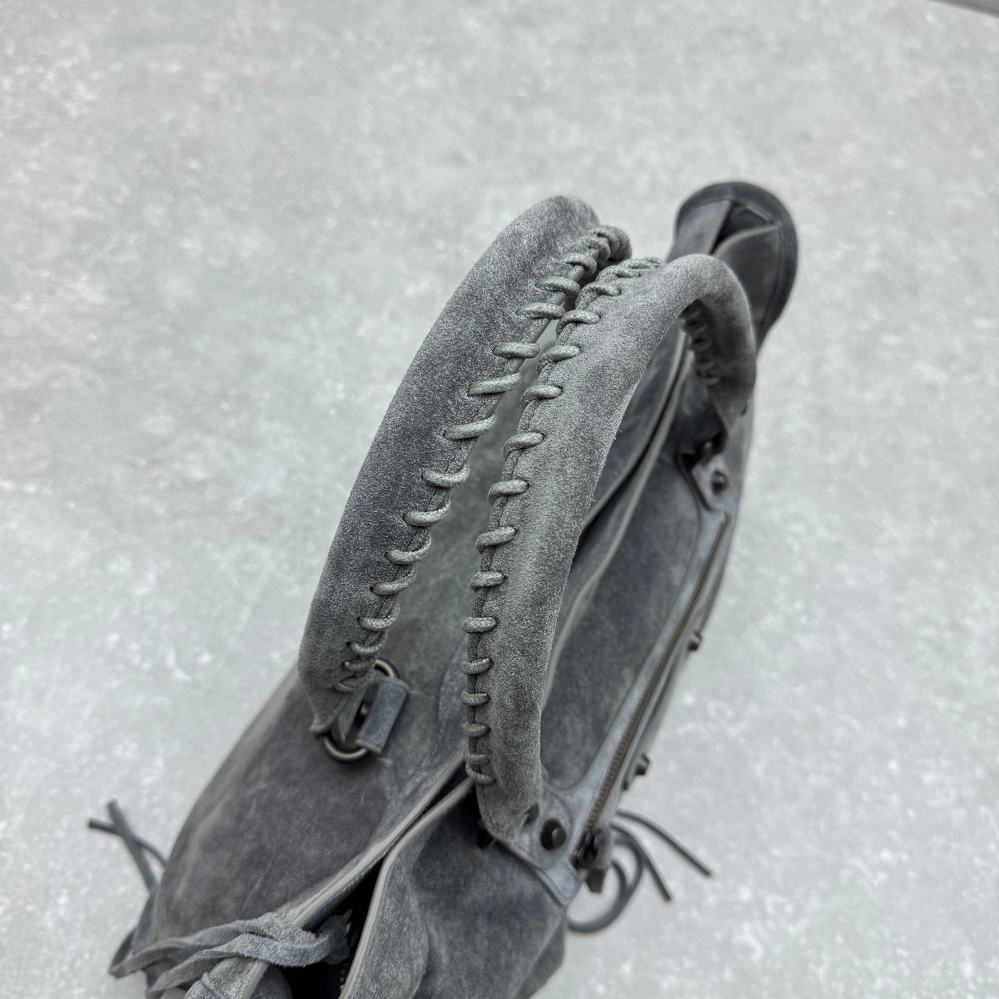 Balenciaga Le City Medium Suede Shoulder Bag