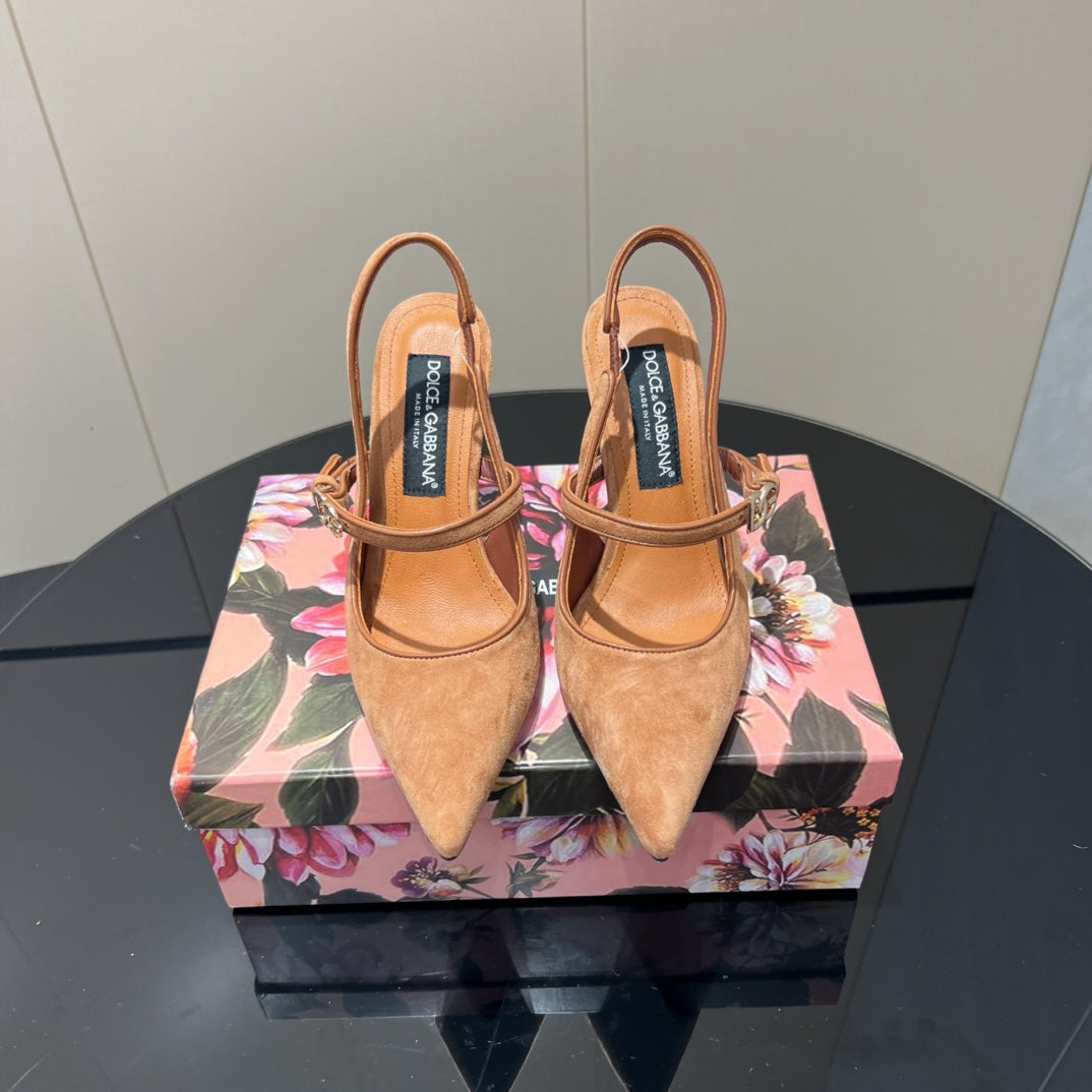 Dolce & Gabbana Pointed Toe Cross-Strap Pumps – 25FW