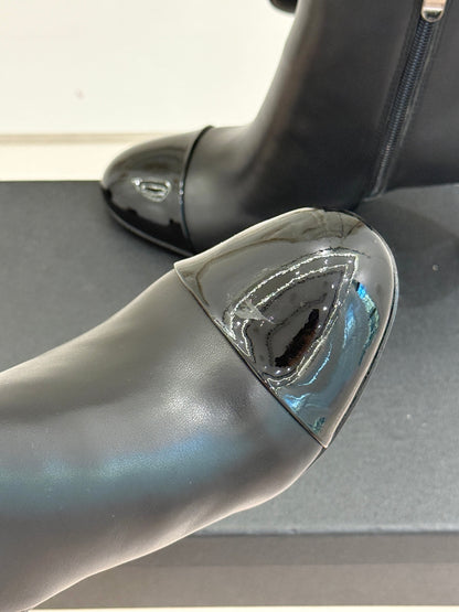 Chanel Classic Color-Block Pearl Heel Ankle Boots