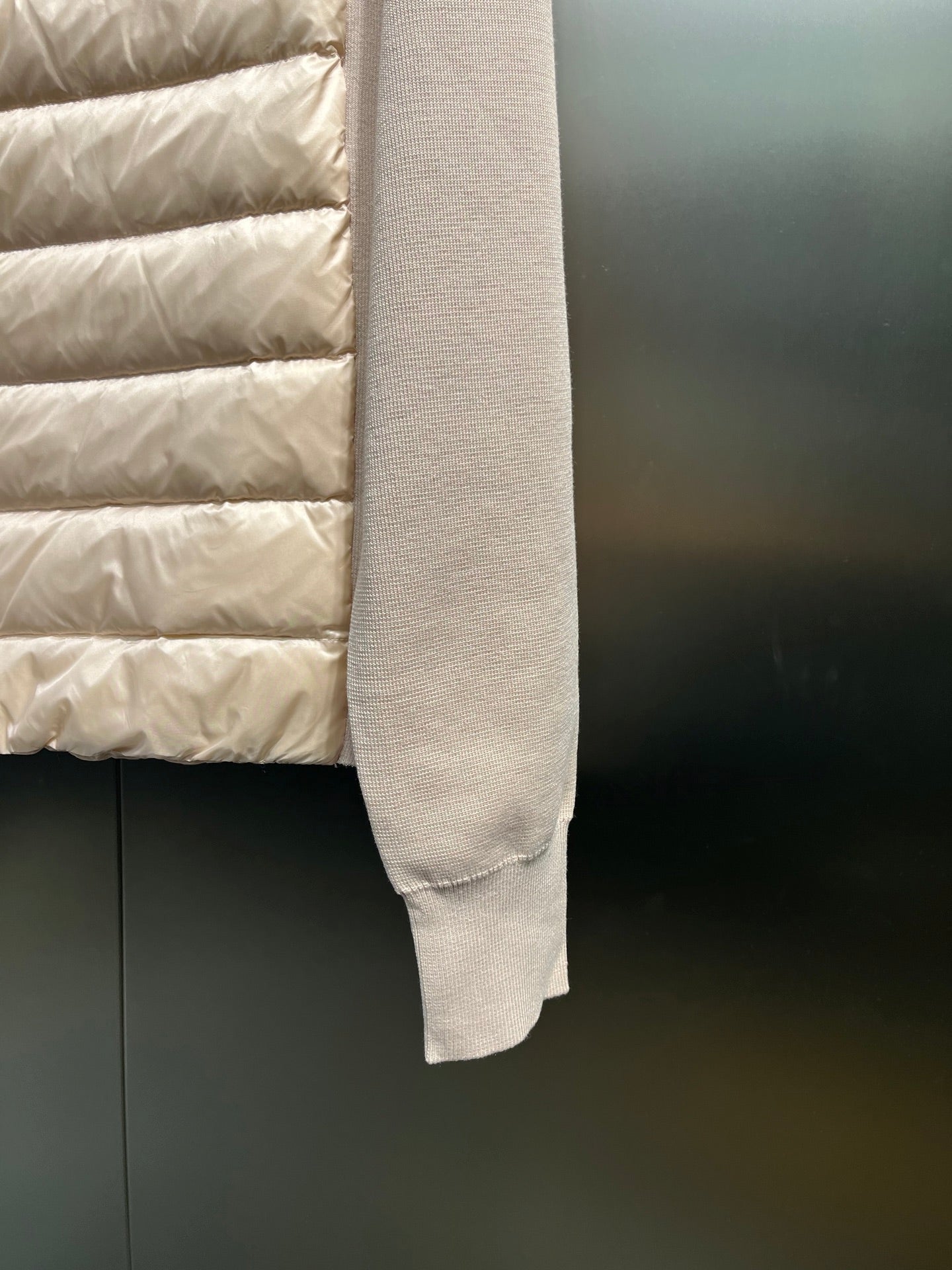 Moncler Knit Spliced Stand Collar Down Jacket