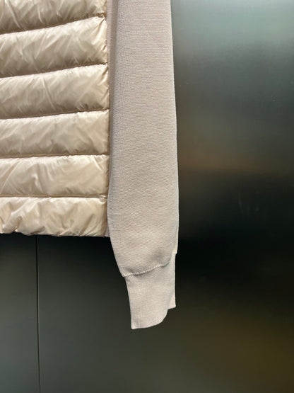 Moncler Knit Spliced Stand Collar Down Jacket