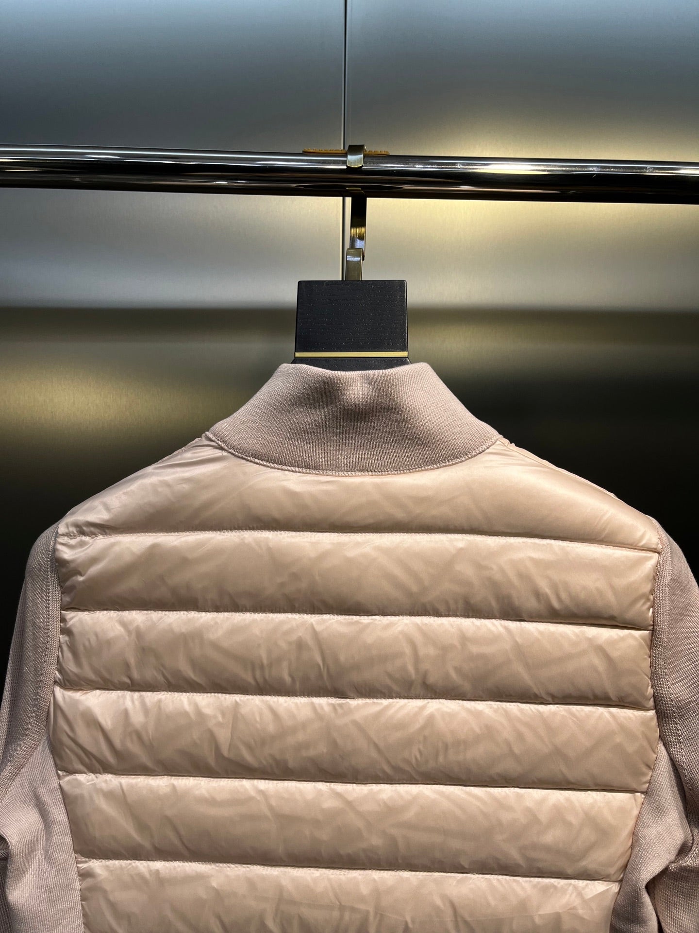 Moncler Knit Spliced Stand Collar Down Jacket