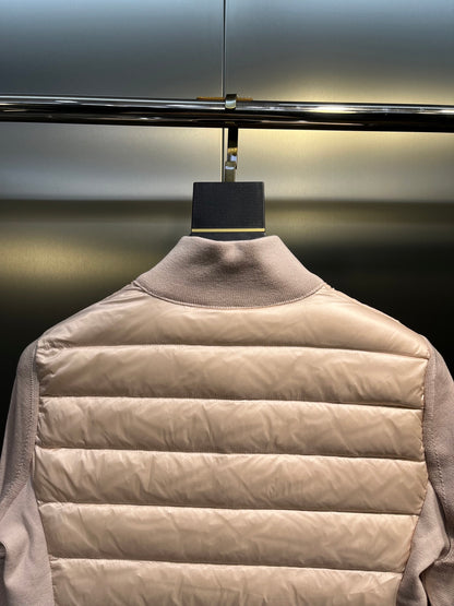 Moncler Knit Spliced Stand Collar Down Jacket
