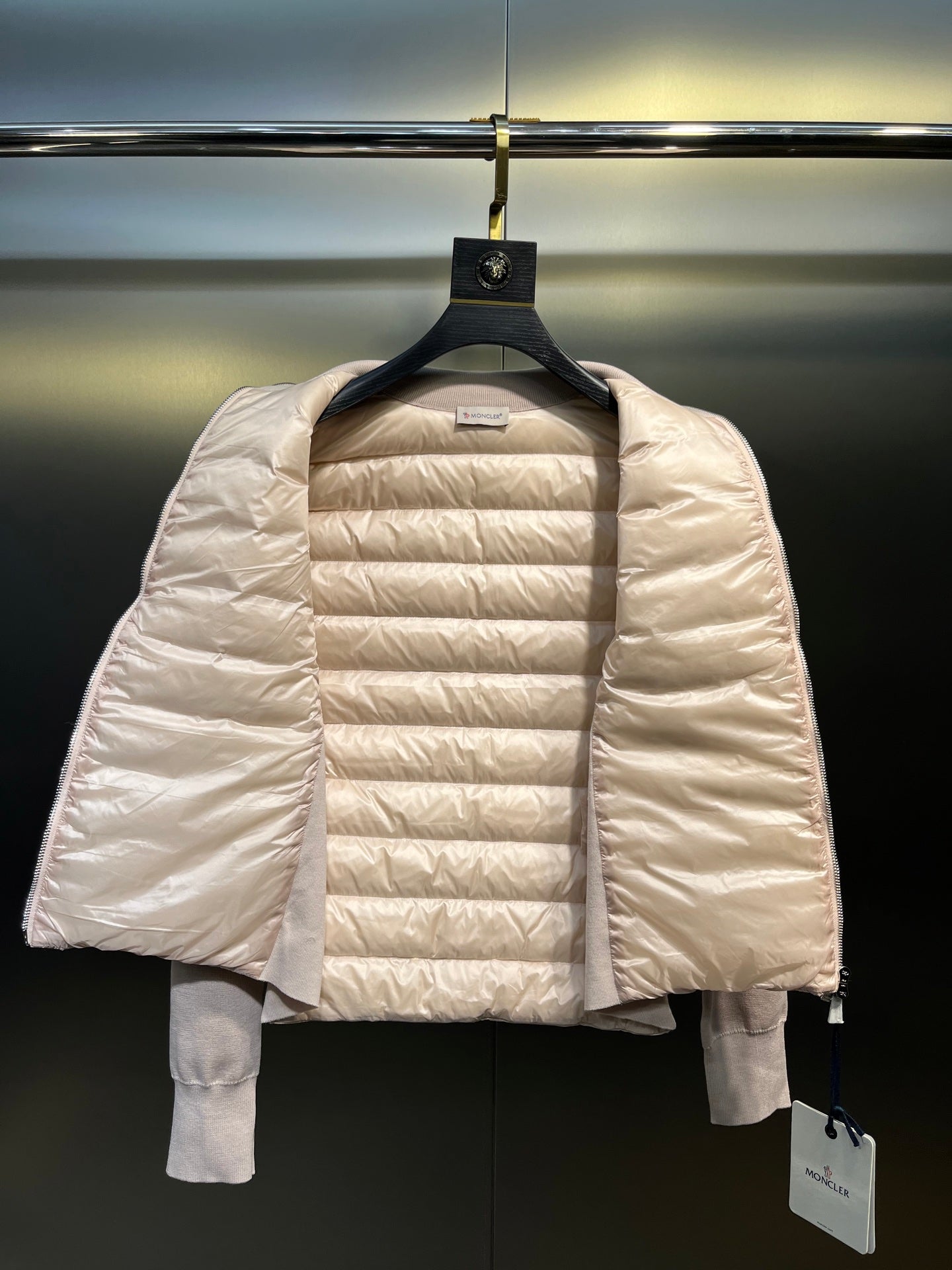 Moncler Knit Spliced Stand Collar Down Jacket