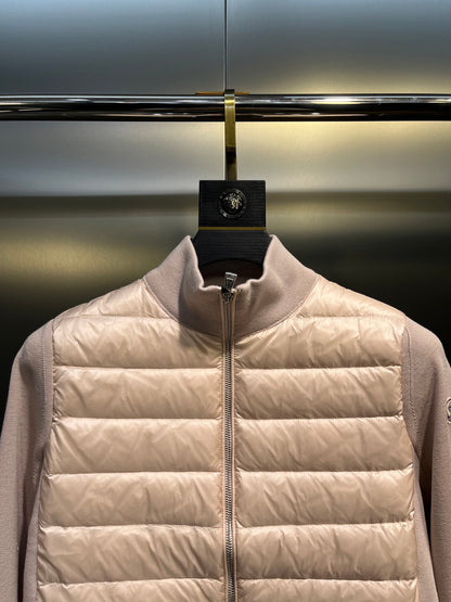 Moncler Knit Spliced Stand Collar Down Jacket