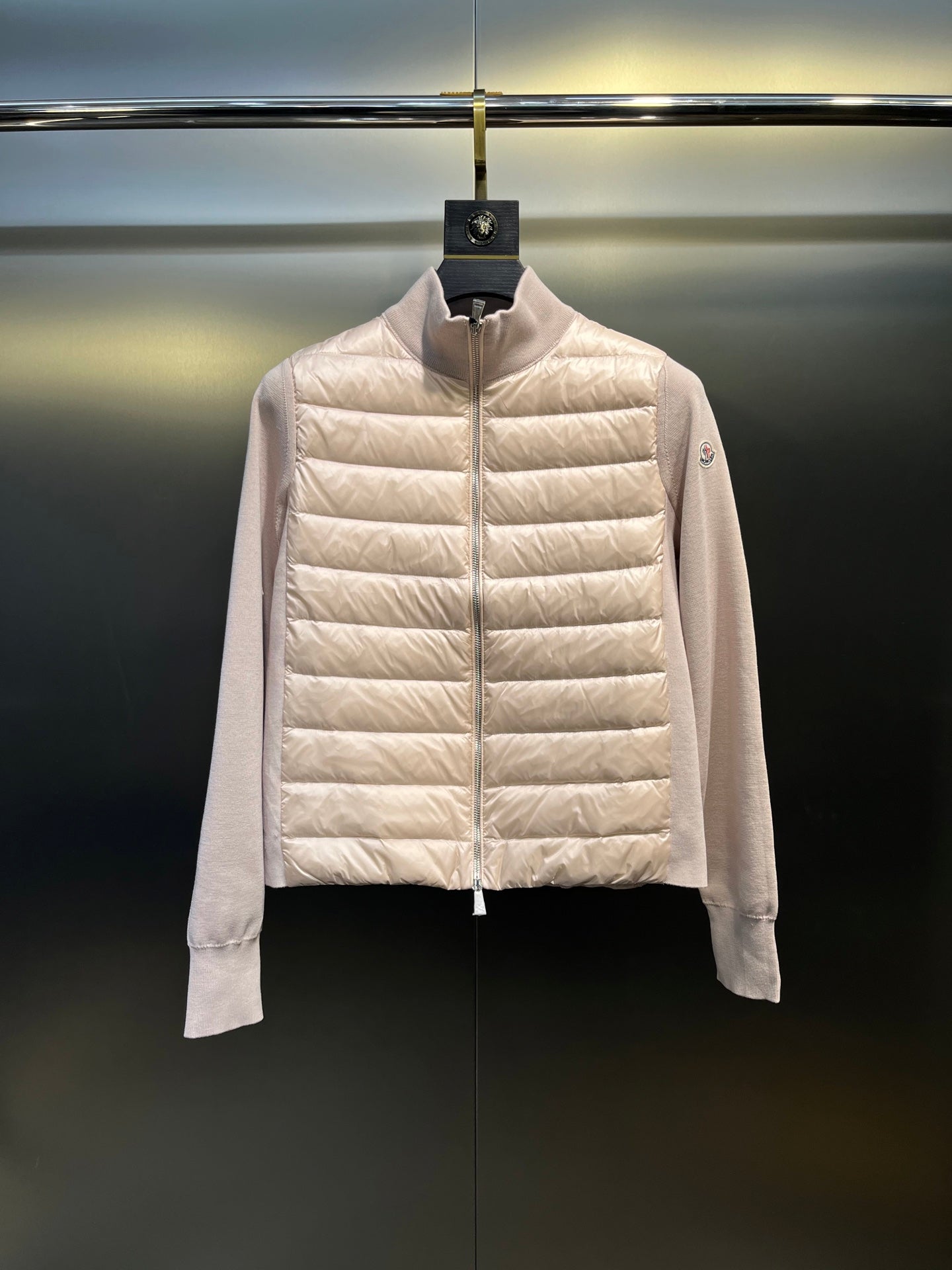 Moncler Knit Spliced Stand Collar Down Jacket