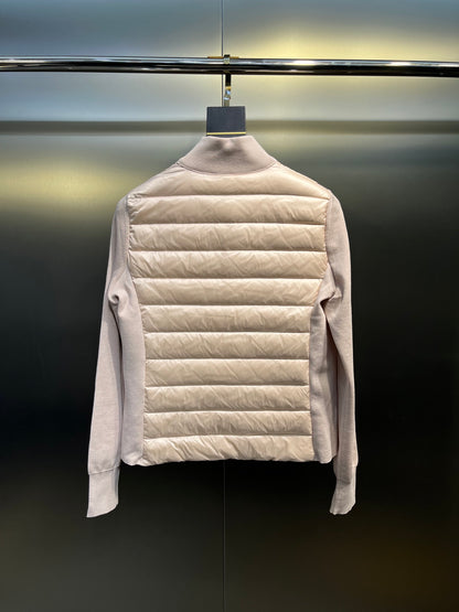Moncler Knit Spliced Stand Collar Down Jacket