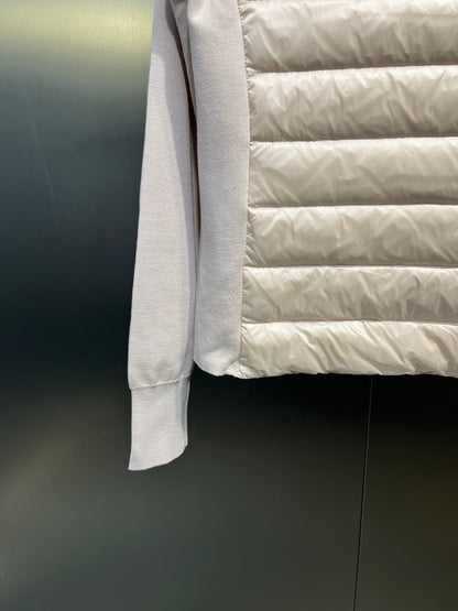 Moncler Knit Spliced Stand Collar Down Jacket