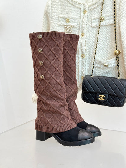 Chanel 25K Color-block Knit Sock Boots – Autumn/Winter Collection
