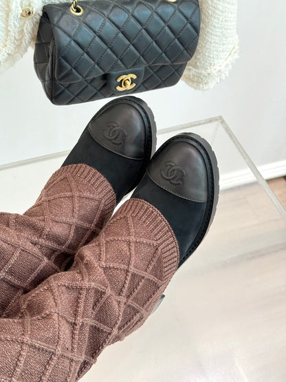 Chanel 25K Color-block Knit Sock Boots – Autumn/Winter Collection