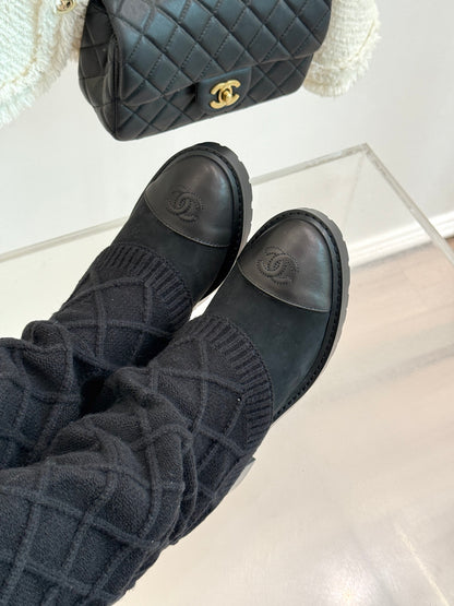Chanel 25K Color-block Knit Sock Boots – Autumn/Winter Collection