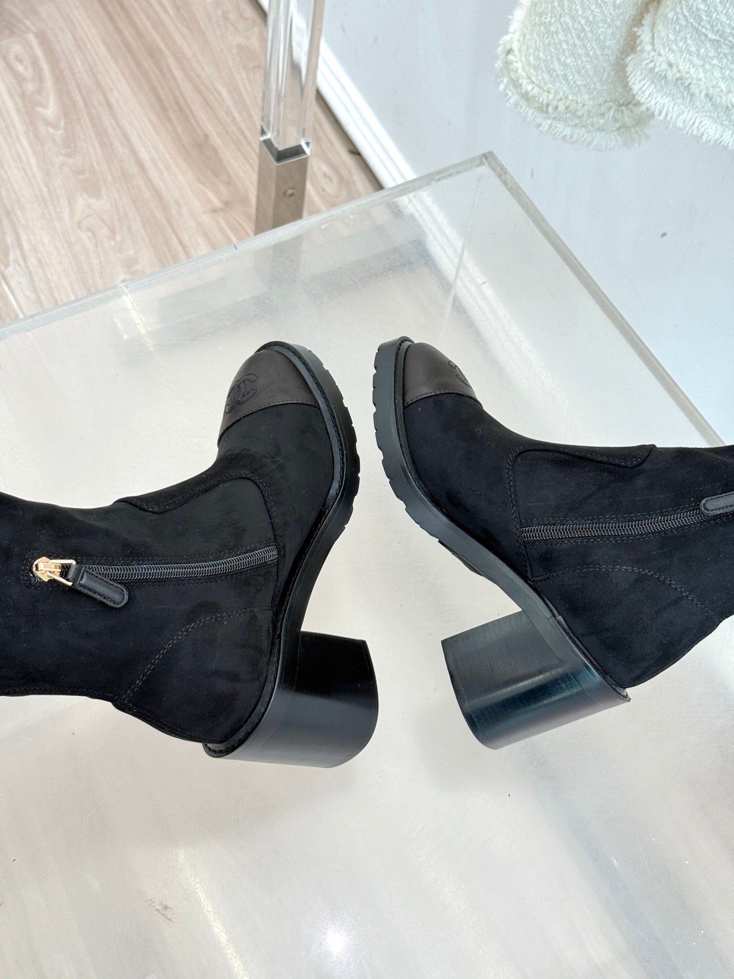 Chanel 25K Color-block Knit Sock Boots – Autumn/Winter Collection