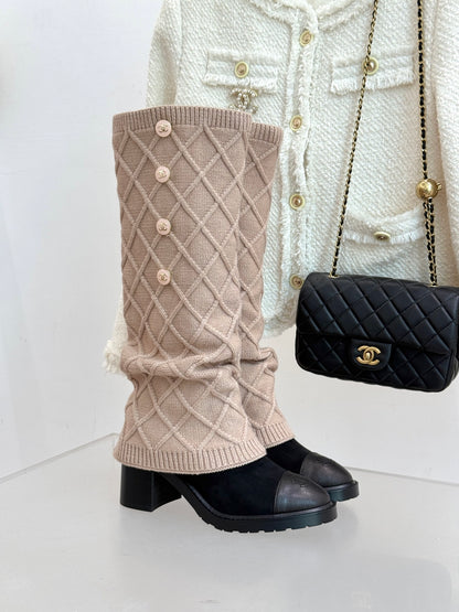 Chanel 25K Color-block Knit Sock Boots – Autumn/Winter Collection