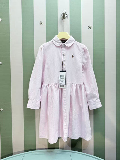 Ralph Lauren Polo Kids Embroidered Shirt Dress – 2025SS – Kids Collection