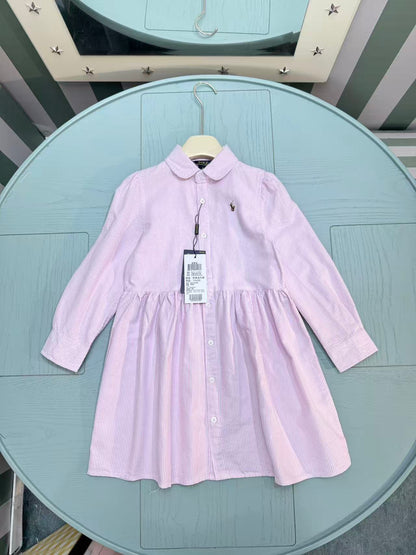 Ralph Lauren Polo Kids Embroidered Shirt Dress – 2025SS – Kids Collection
