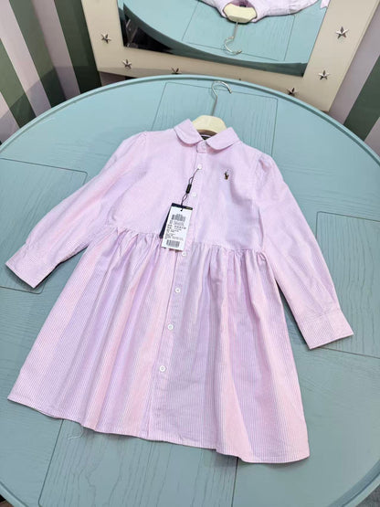 Ralph Lauren Polo Kids Embroidered Shirt Dress – 2025SS – Kids Collection