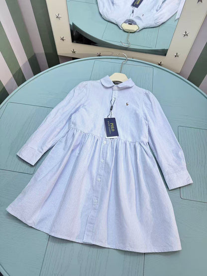 Ralph Lauren Polo Kids Embroidered Shirt Dress – 2025SS – Kids Collection