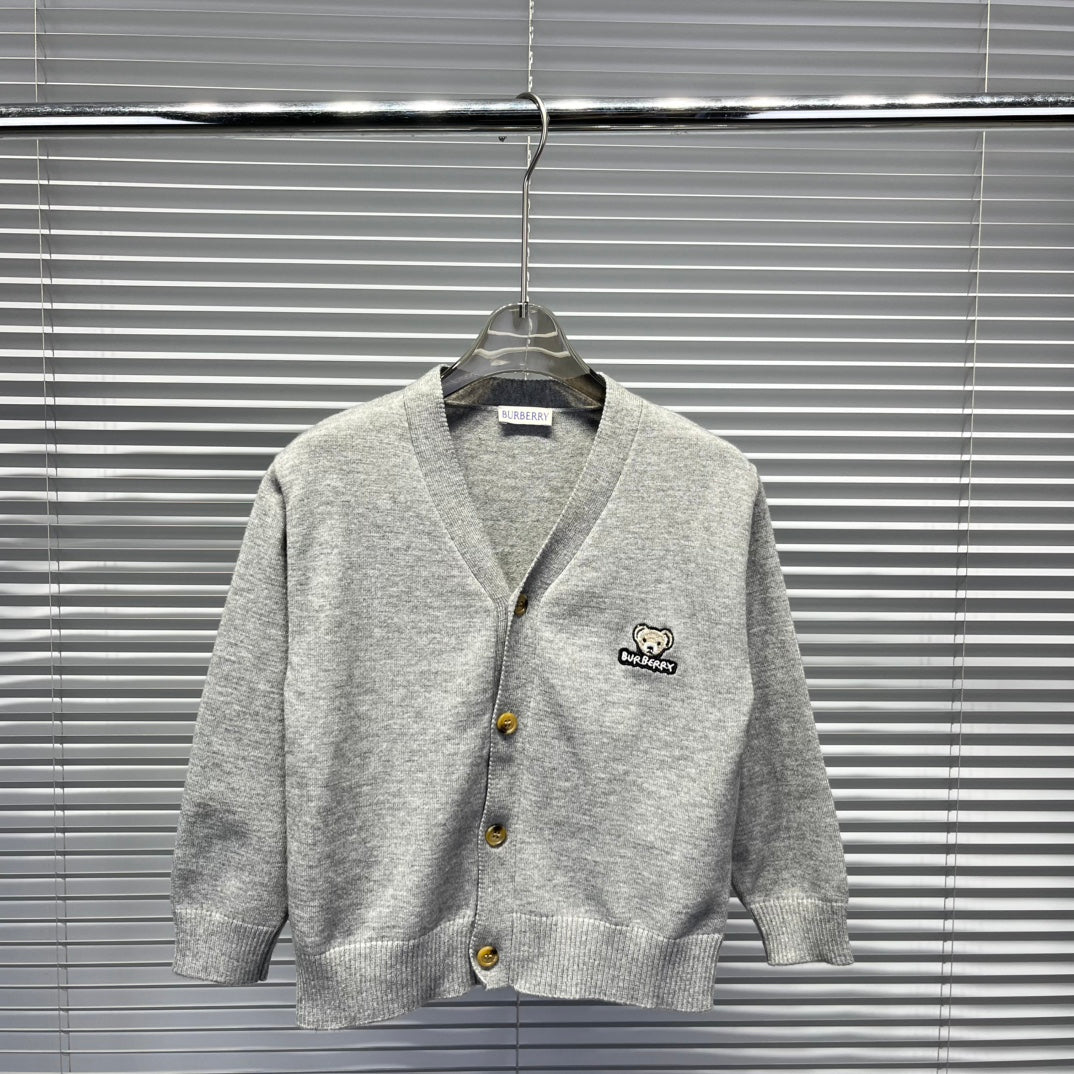 Burberry BU Bear Pattern Knit Cardigan – Kids Collection