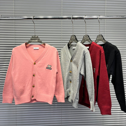 Burberry BU Bear Pattern Knit Cardigan – Kids Collection