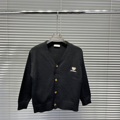 Burberry BU Bear Pattern Knit Cardigan – Kids Collection