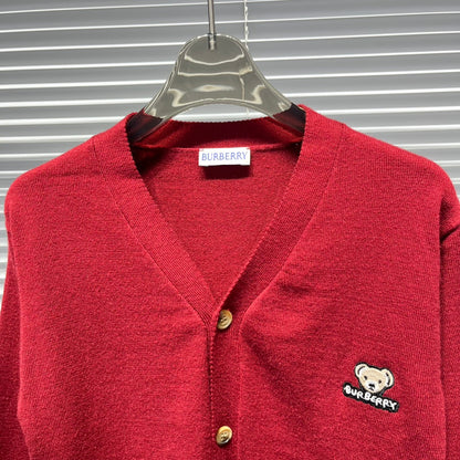Burberry BU Bear Pattern Knit Cardigan – Kids Collection
