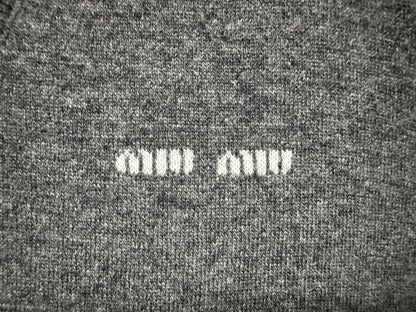 Miu Miu Jacquard Logo Faux Two-Piece Knit Polo Shirt