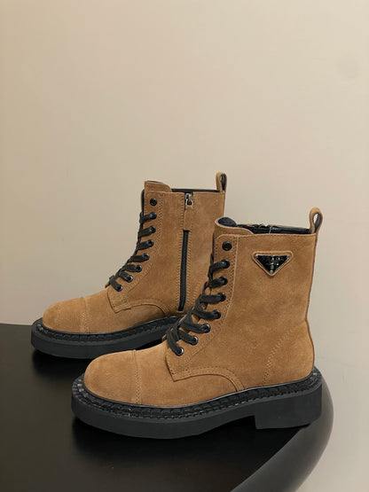 Prada Triangle Logo Combat Boots – 25SS