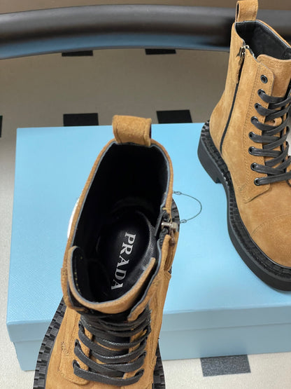 Prada Triangle Logo Combat Boots – 25SS