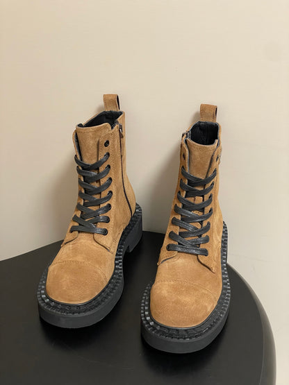Prada Triangle Logo Combat Boots – 25SS