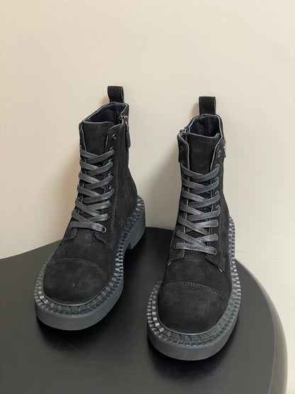 Prada Triangle Logo Combat Boots – 25SS