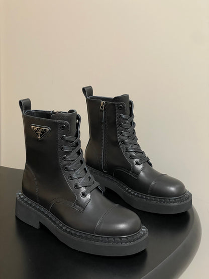 Prada Triangle Logo Combat Boots – 25SS