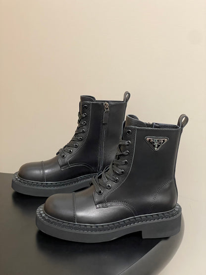 Prada Triangle Logo Combat Boots – 25SS