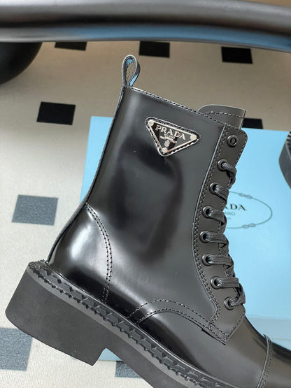 Prada Triangle Logo Combat Boots – 25SS