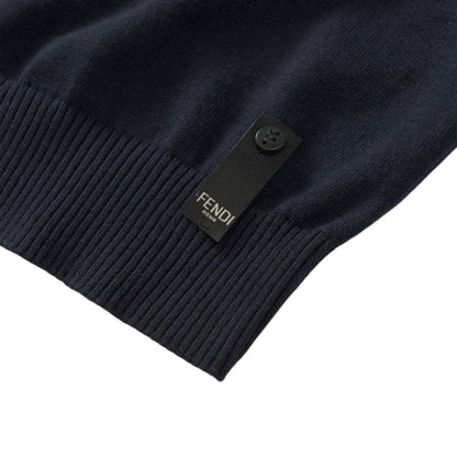 Fendi Embossed Zipper Pocket Crewneck Sweater