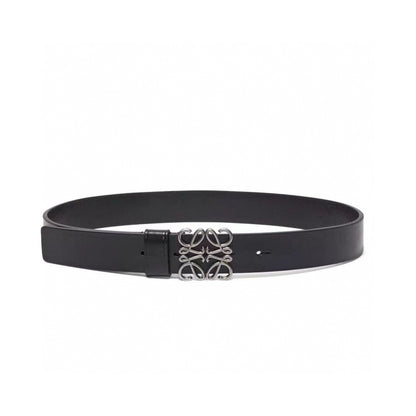 Loewe Narrow Leather Belt with Anagram Padlock Buckle
