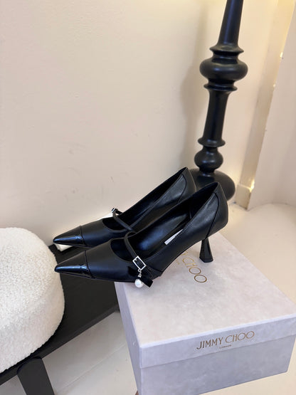 Jimmy Choo Glossy Leather Pumps – 2025FW