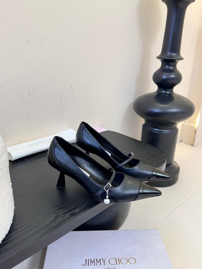 Jimmy Choo Glossy Leather Pumps – 2025FW