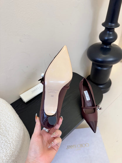 Jimmy Choo Glossy Leather Pumps – 2025FW