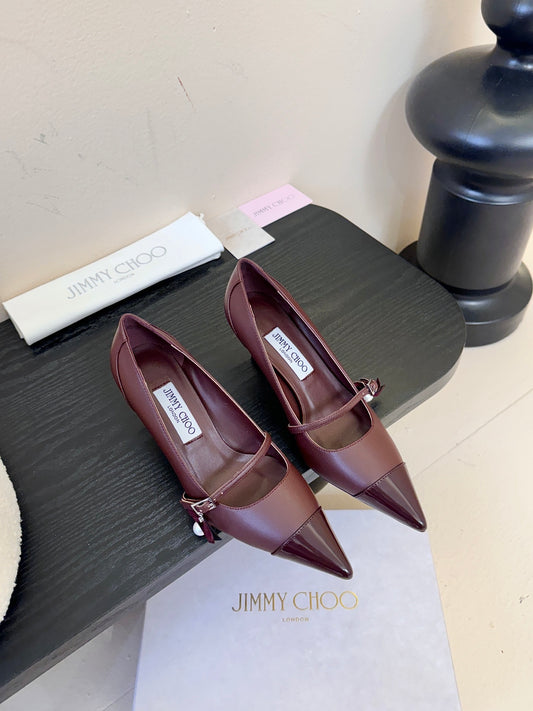 Jimmy Choo Glossy Leather Pumps – 2025FW