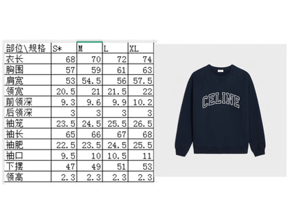 Celine Flocked Letter Pullover Sweatshirt – 2025FW