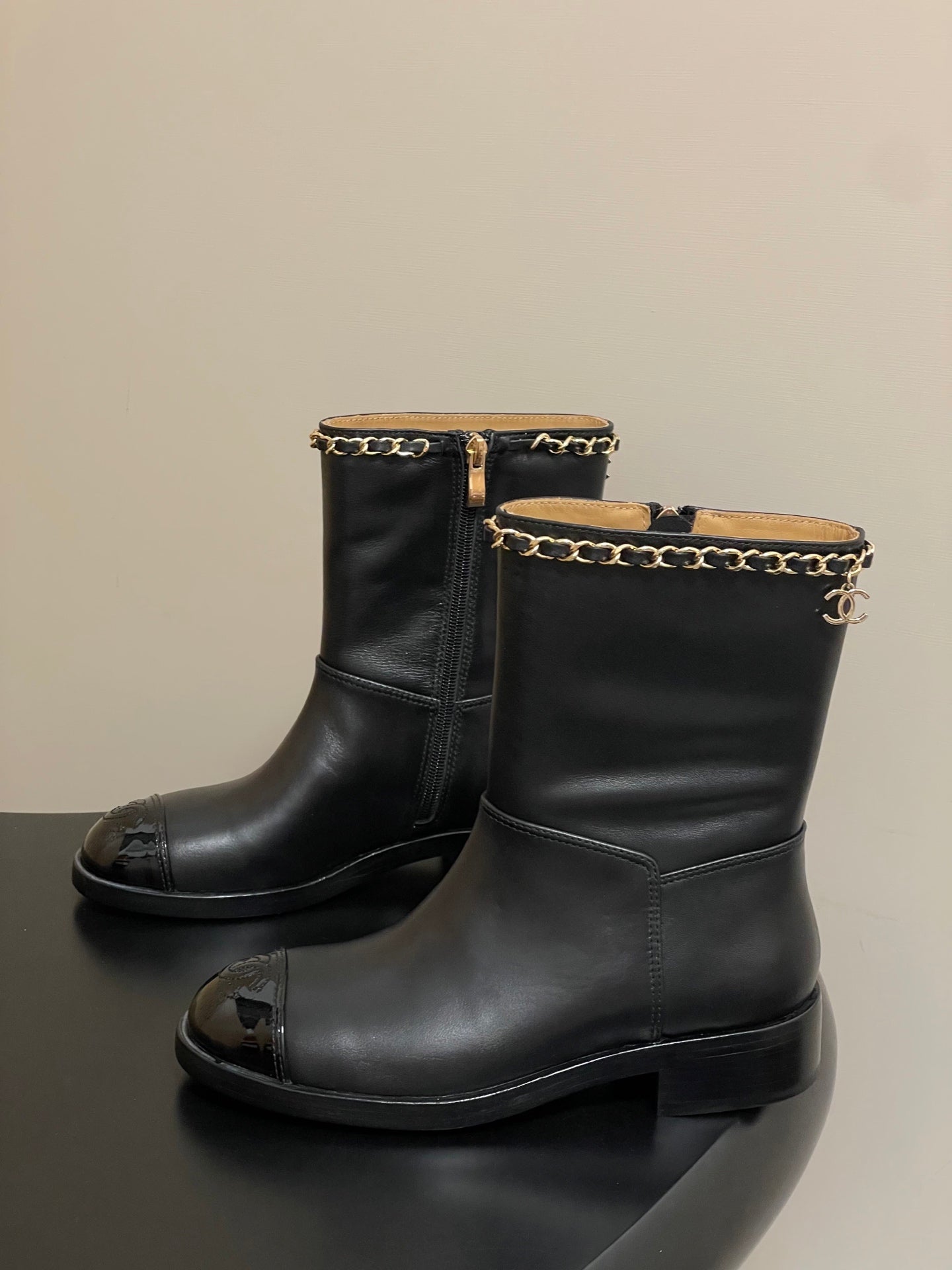 Chanel Color-Block Chain Ankle Boots – 25FW