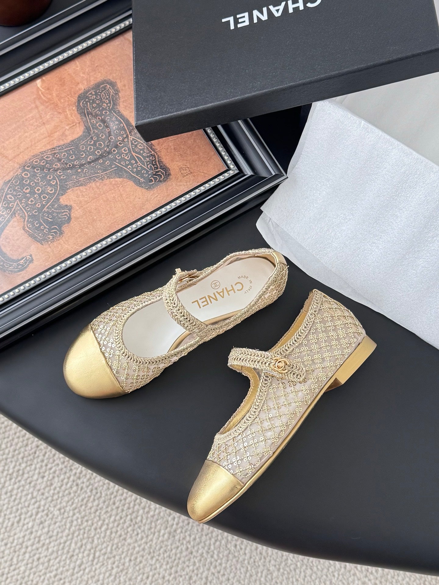 Chanel 25B Mary Jane Flats