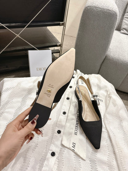 Dior J'Adior Embroidered Kitten Heel Sandals