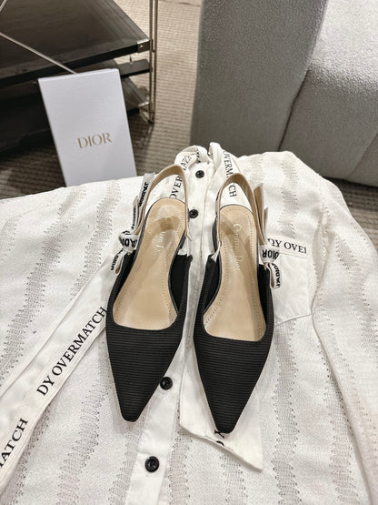 Dior J'Adior Embroidered Kitten Heel Sandals
