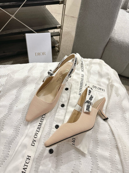 Dior J'Adior Embroidered Kitten Heel Sandals