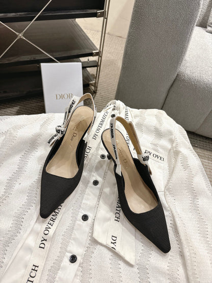 Dior J'Adior Embroidered Kitten Heel Sandals