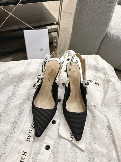 Dior J'Adior Embroidered Kitten Heel Sandals