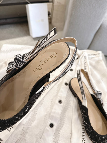 Dior J'Adior Embroidered Kitten Heel Sandals